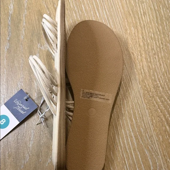Universal Thread Cream Strappy Slide Sandals with Metallic Accents - Picture 5 of 5